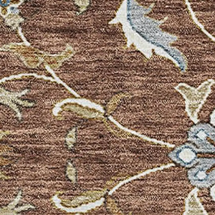 Rust Gray And Ivory Moroccan Washable Area Rug With UV Protection Photo 2