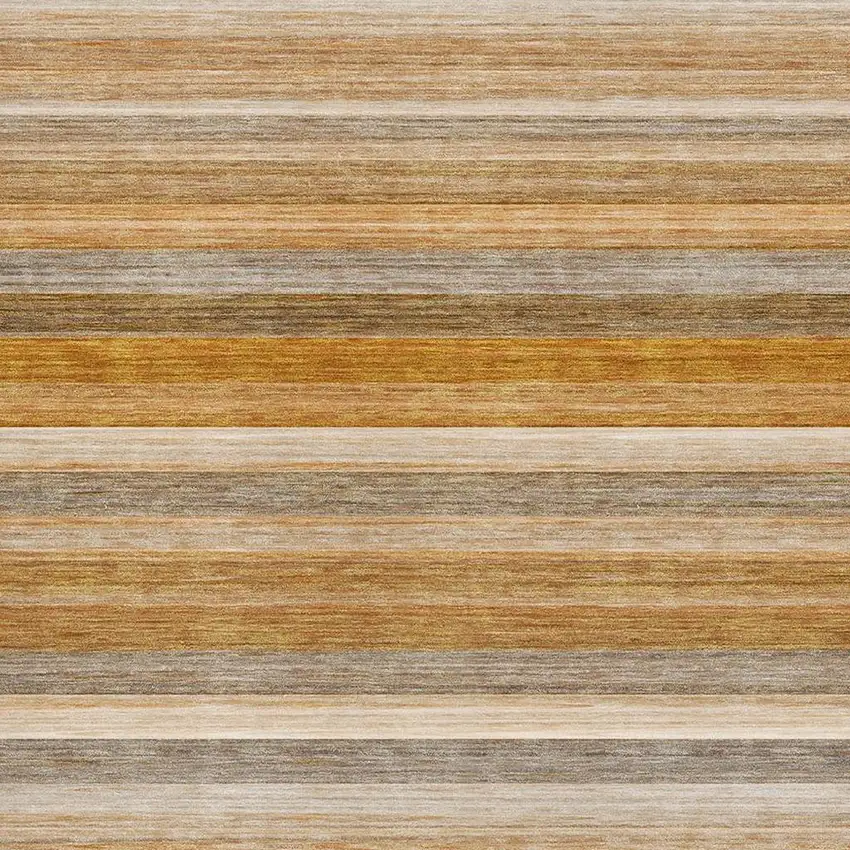 Rust Gray And Ivory Striped Washable Area Rug With UV Protection Photo 3