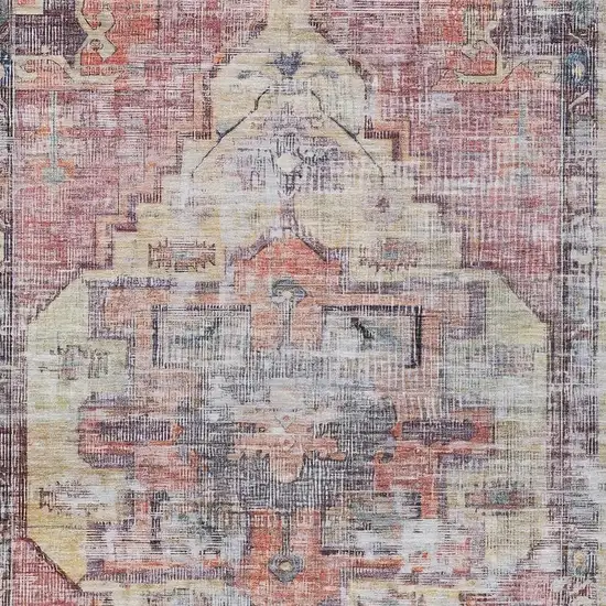 Rust Gray And Mauve Oriental Washable Indoor Outdoor Area Rug Photo 3