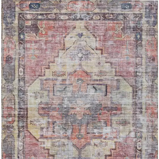 Rust Gray And Mauve Oriental Washable Indoor Outdoor Area Rug Photo 8
