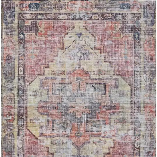 Rust Gray And Mauve Oriental Washable Indoor Outdoor Area Rug Photo 4