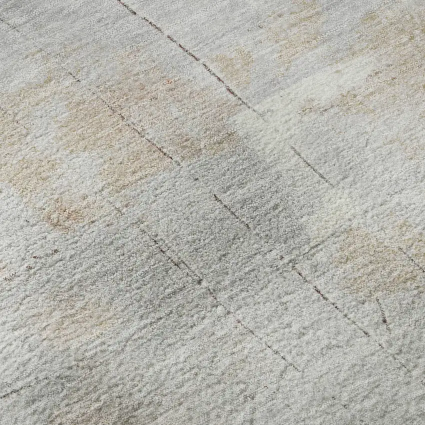 Rust Gray And Silver Abstract Washable Area Rug With UV Protection Photo 9