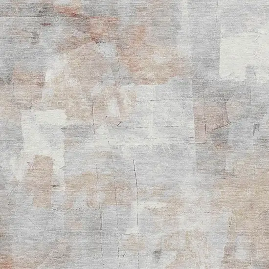 Rust Gray And Silver Abstract Washable Area Rug With UV Protection Photo 3
