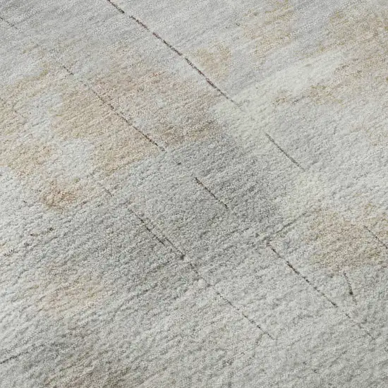 Rust Gray And Silver Abstract Washable Area Rug With UV Protection Photo 9