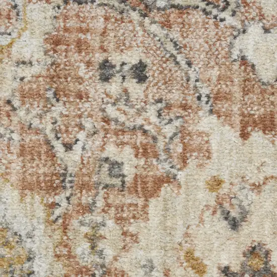 Rust Green And Black Floral Distressed Area Rug Photo 3