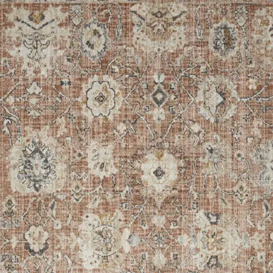 Rust Green And Black Floral Distressed Area Rug Photo 8