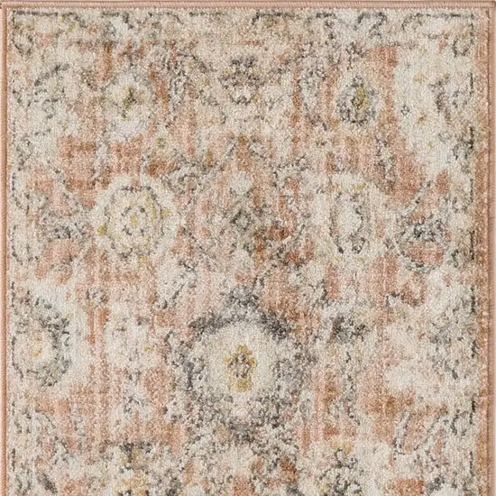 Rust Green And Black Floral Distressed Area Rug Photo 6