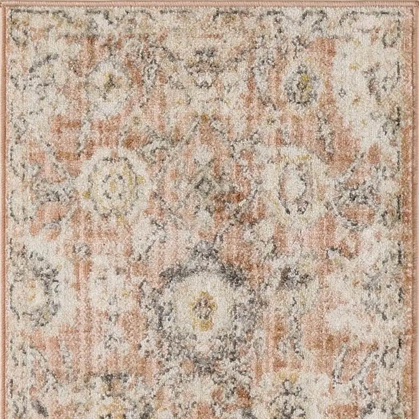 Rust Green And Black Floral Distressed Area Rug Photo 4