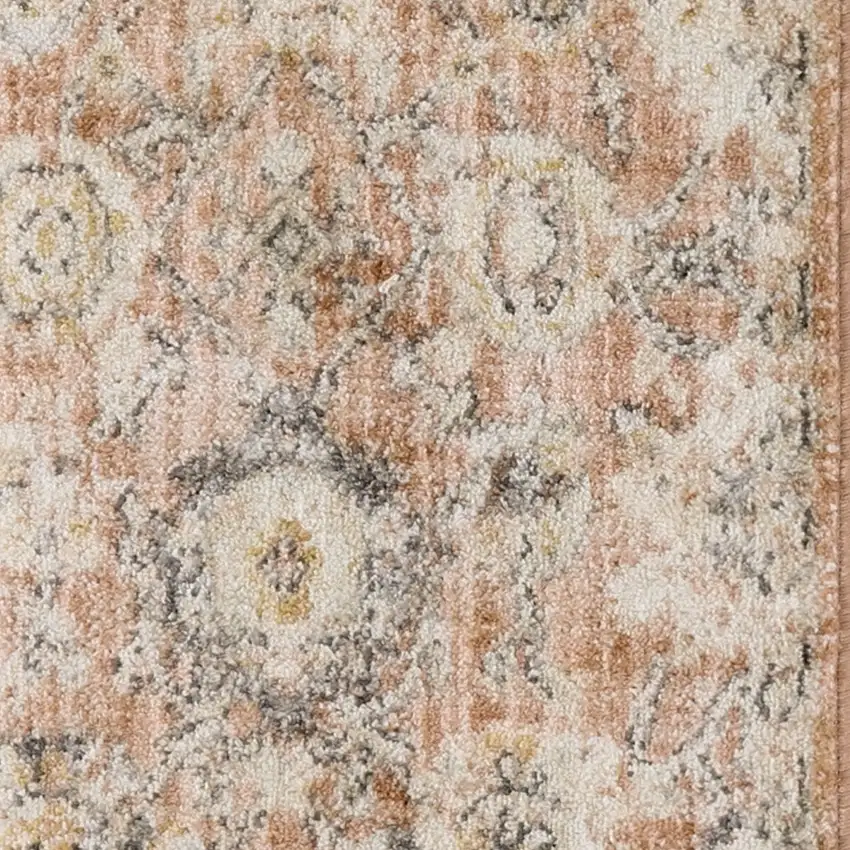 Rust Green And Black Floral Distressed Area Rug Photo 7