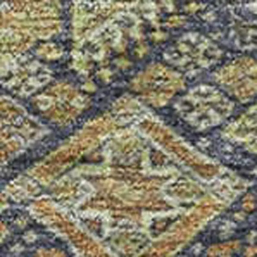 Rust Green And Gray Tribal Washable Area Rug With UV Protection Photo 3