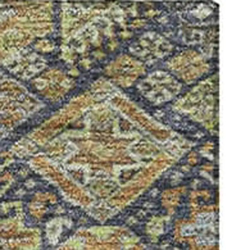 Rust Green And Gray Tribal Washable Area Rug With UV Protection Photo 7