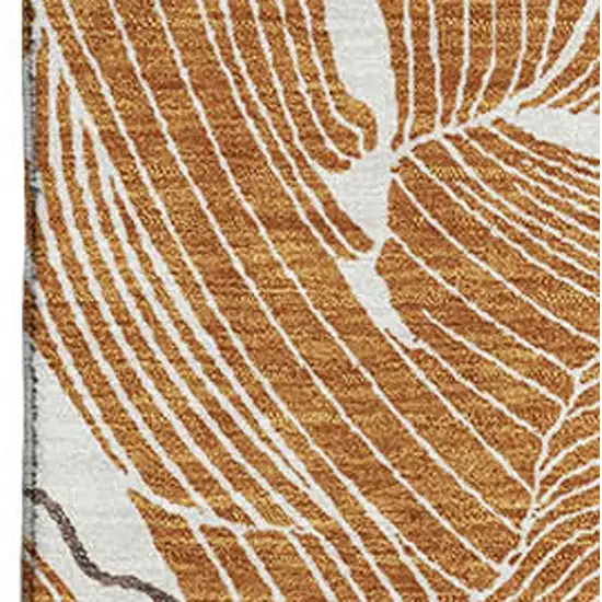 Rust Ivory And Gray Abstract Washable Area Rug With UV Protection Photo 2