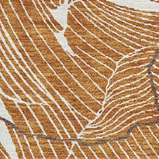 Rust Ivory And Gray Abstract Washable Area Rug With UV Protection Photo 2