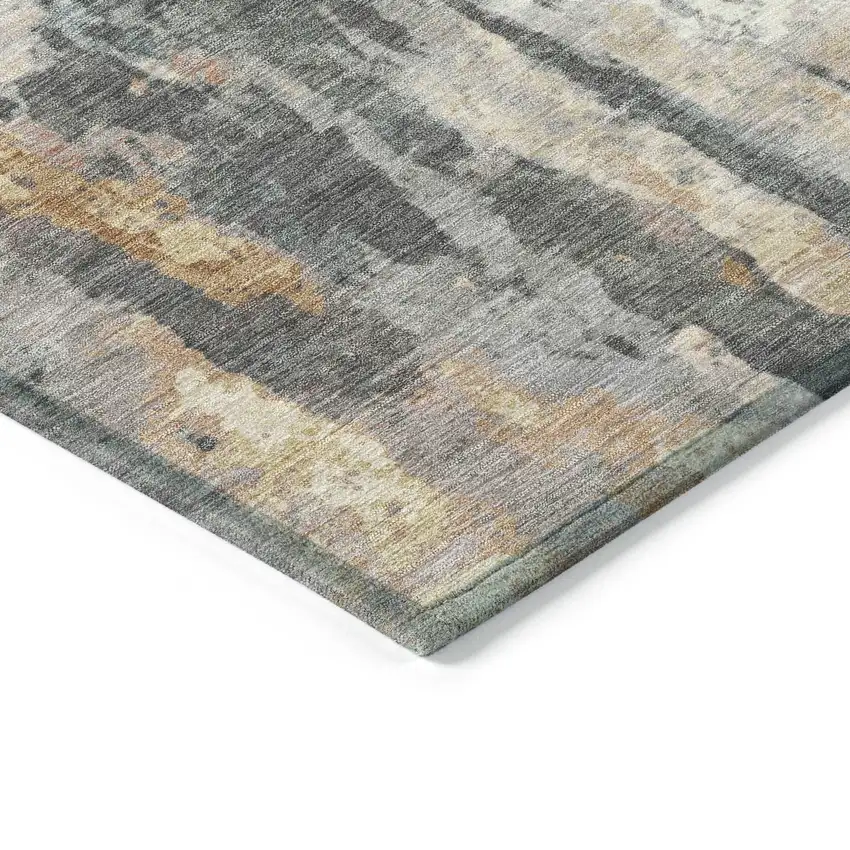 Rust Ivory And Gray Abstract Washable Indoor Outdoor Area Rug Photo 6