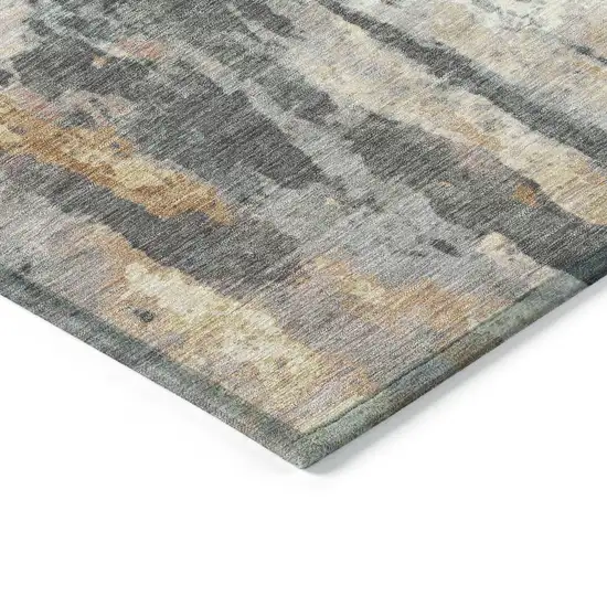 Rust Ivory And Gray Abstract Washable Indoor Outdoor Area Rug Photo 6