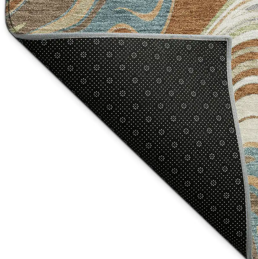 Rust Ivory And Gray Abstract Washable Indoor Outdoor Area Rug Photo 9