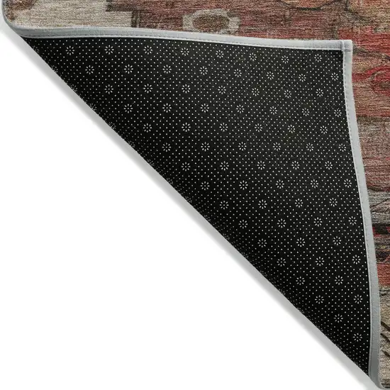 Rust Ivory And Gray Tribal Washable Indoor Outdoor Area Rug Photo 5