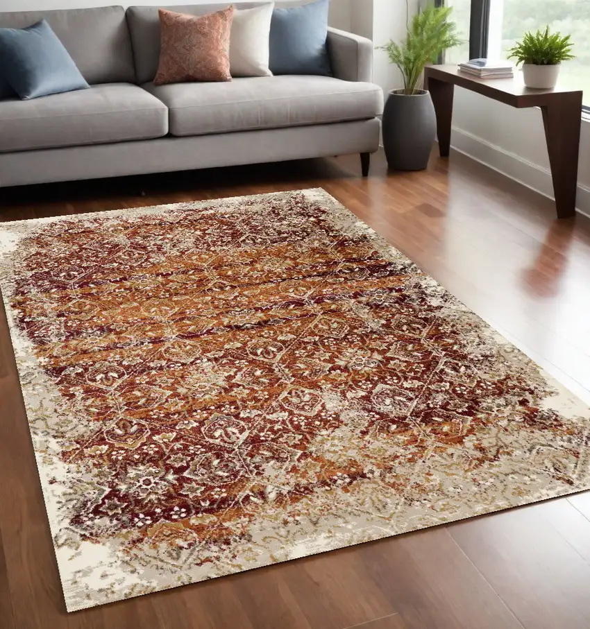 Rust Oriental Area Rug Photo 1