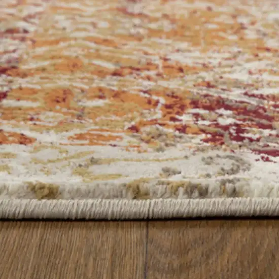 Rust And Ivory Oriental Area Rug Photo 6