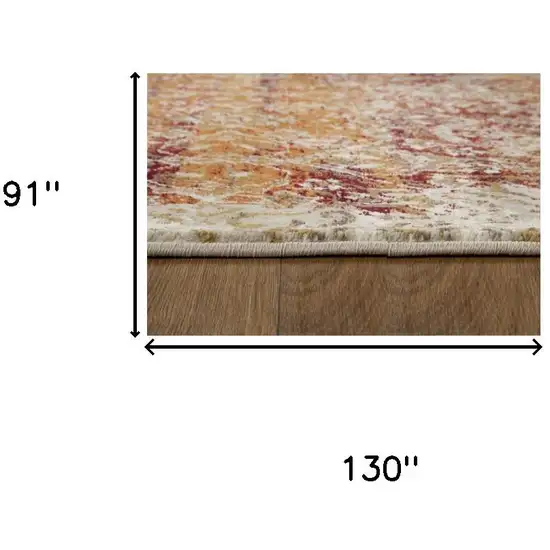 Rust And Ivory Oriental Area Rug Photo 9