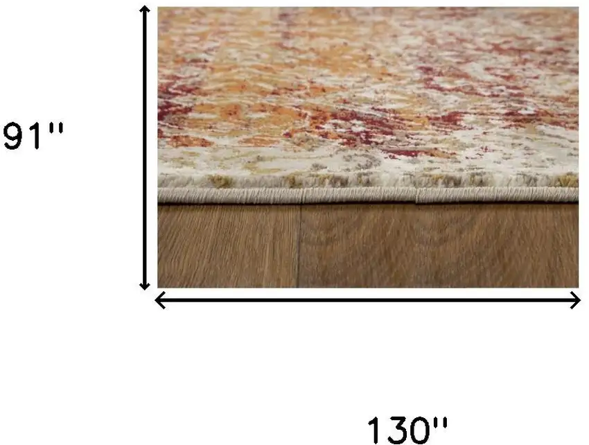 Rust And Ivory Oriental Area Rug Photo 9