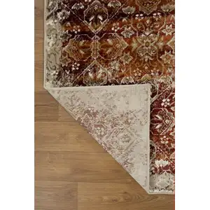 Photo of Rust Ivory Distressed Diamonds Area Rug