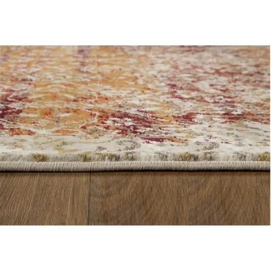 8' Rust And Ivory Oriental Runner Rug Photo 5