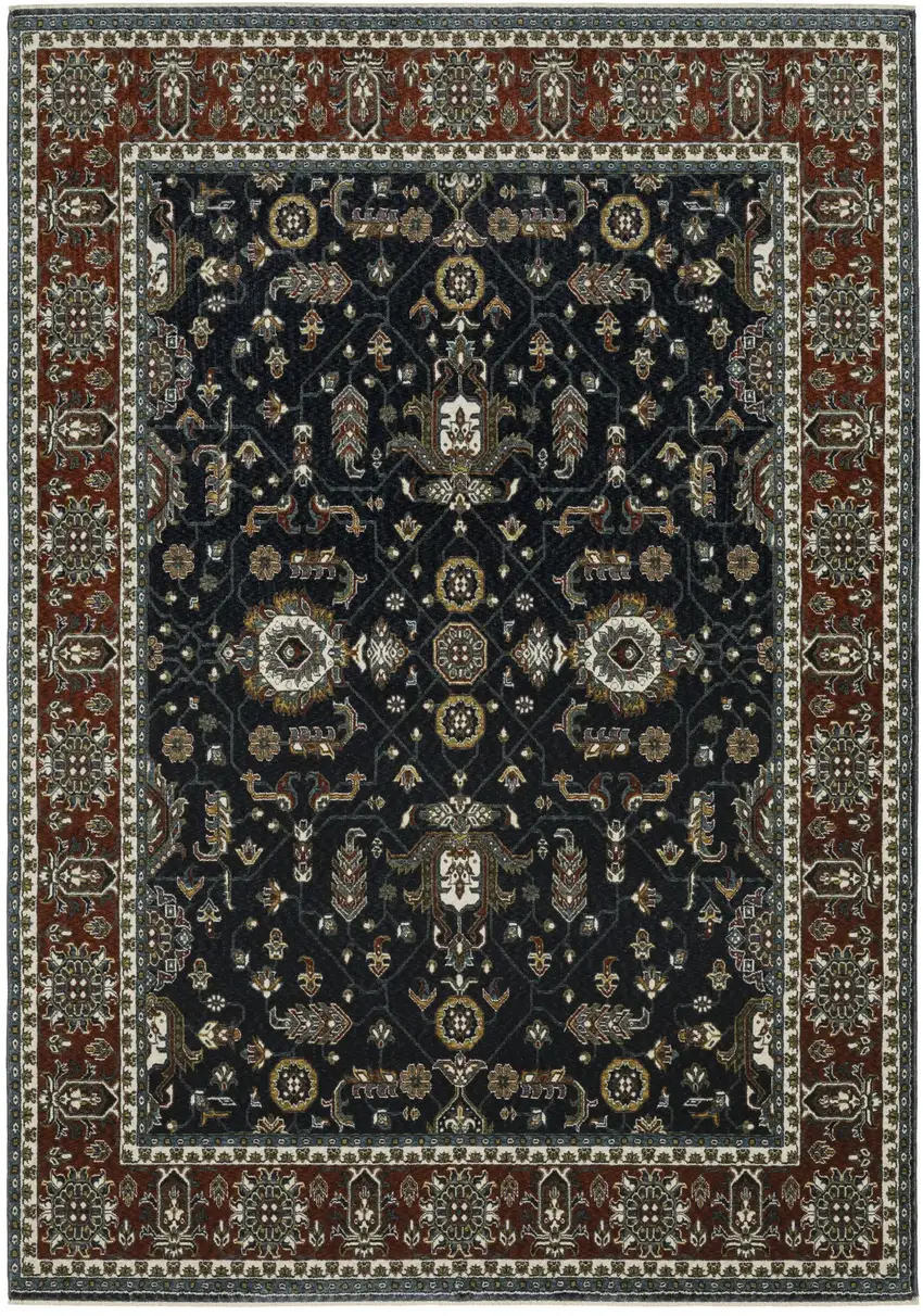 Rust Oriental Area Rug With Fringe Photo 4