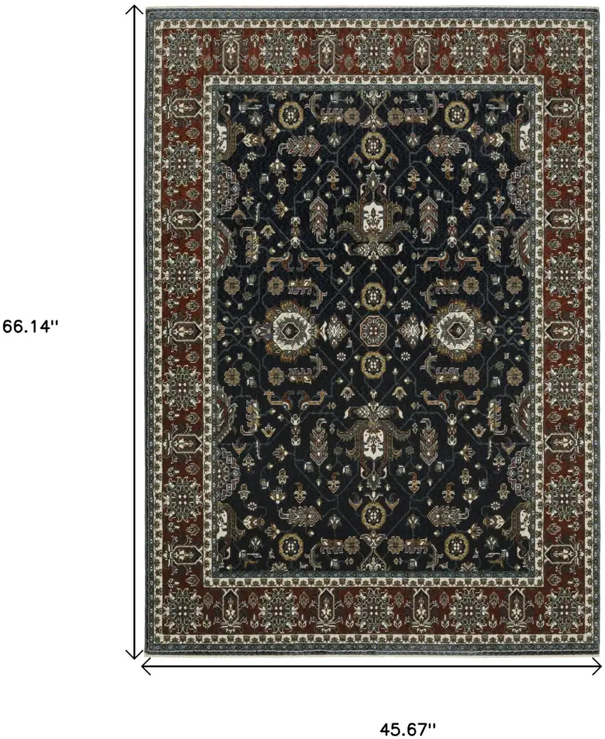Rust Oriental Area Rug With Fringe Photo 3
