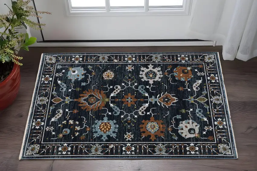 Rust Oriental Area Rug With Fringe Photo 1