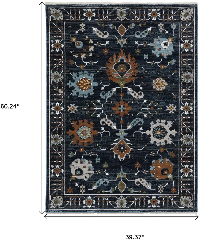 Rust Oriental Area Rug With Fringe Photo 3