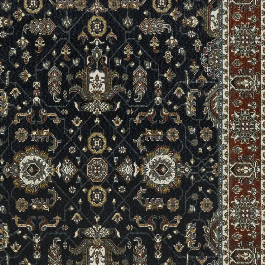 Rust Oriental Area Rug With Fringe Photo 6
