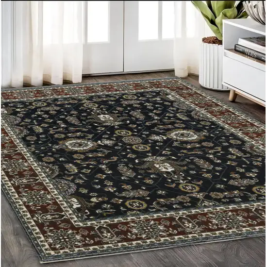 Rust Oriental Area Rug With Fringe Photo 1