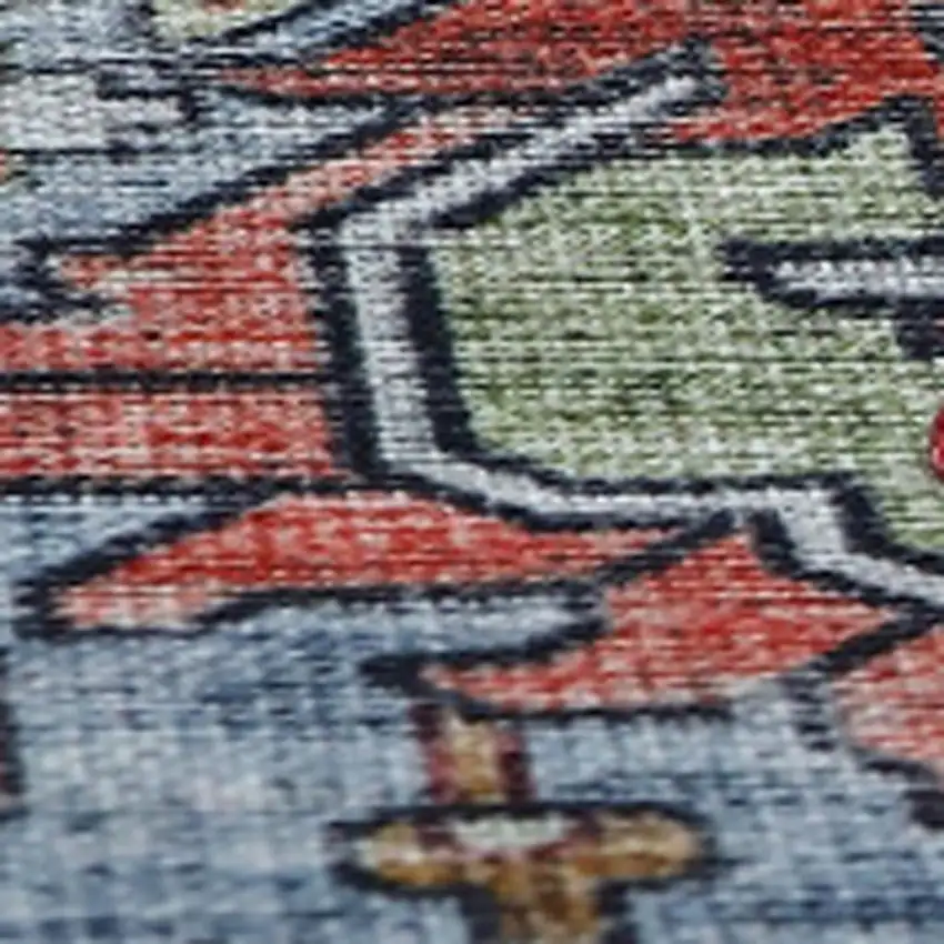 Rust Oriental Distressed Stain Resistant Area Rug Photo 3