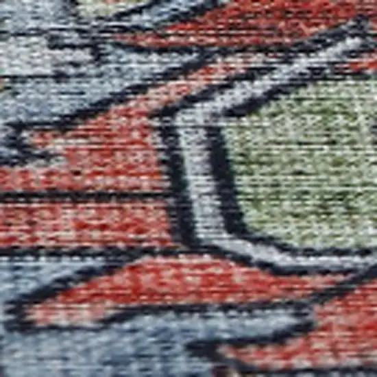 Rust Oriental Distressed Stain Resistant Area Rug Photo 4