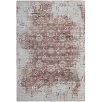 Photo of Rust Oriental Distressed Stain Resistant Area Rug