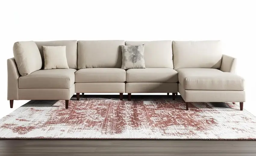 Rust Oriental Distressed Stain Resistant Area Rug Photo 1