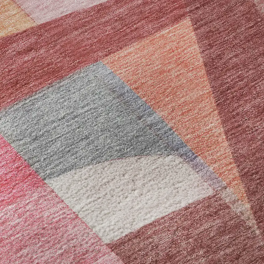 Rust Pink And Purple Abstract Washable Area Rug With UV Protection Photo 9