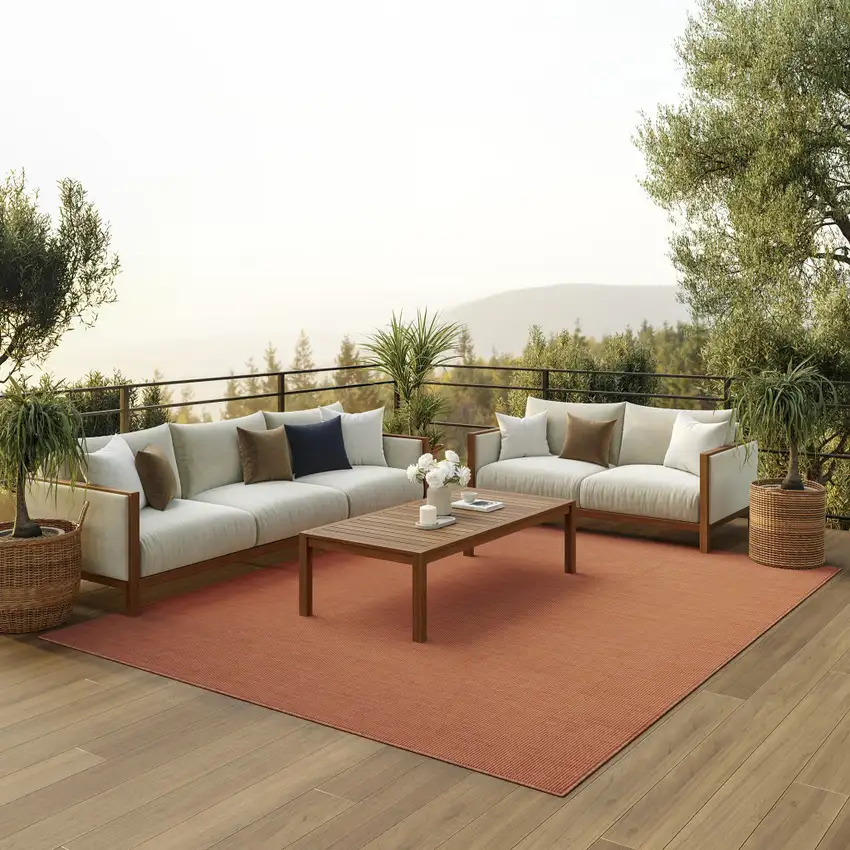 Terracotta Indoor Outdoor Area Rug Photo 7