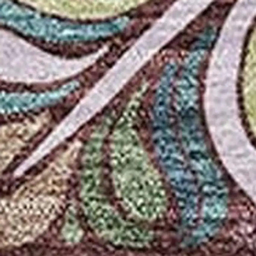 Rust Purple And Teal Medallion Washable Area Rug With UV Protection Photo 3