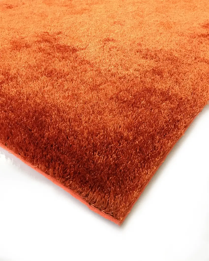 Rust Shag Hand Tufted Area Rug Photo 4