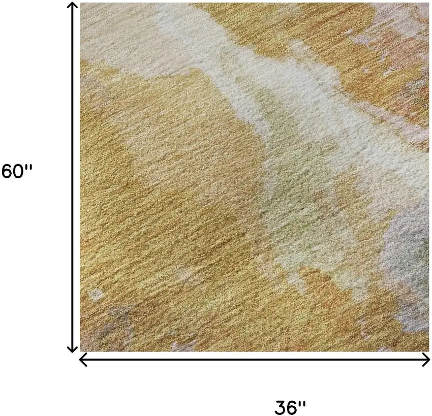 Rust Wheat And Lavender Abstract Washable Area Rug With UV Protection Photo 9