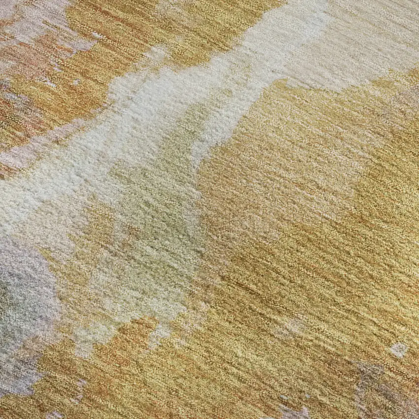 Rust Wheat And Lavender Abstract Washable Area Rug With UV Protection Photo 2