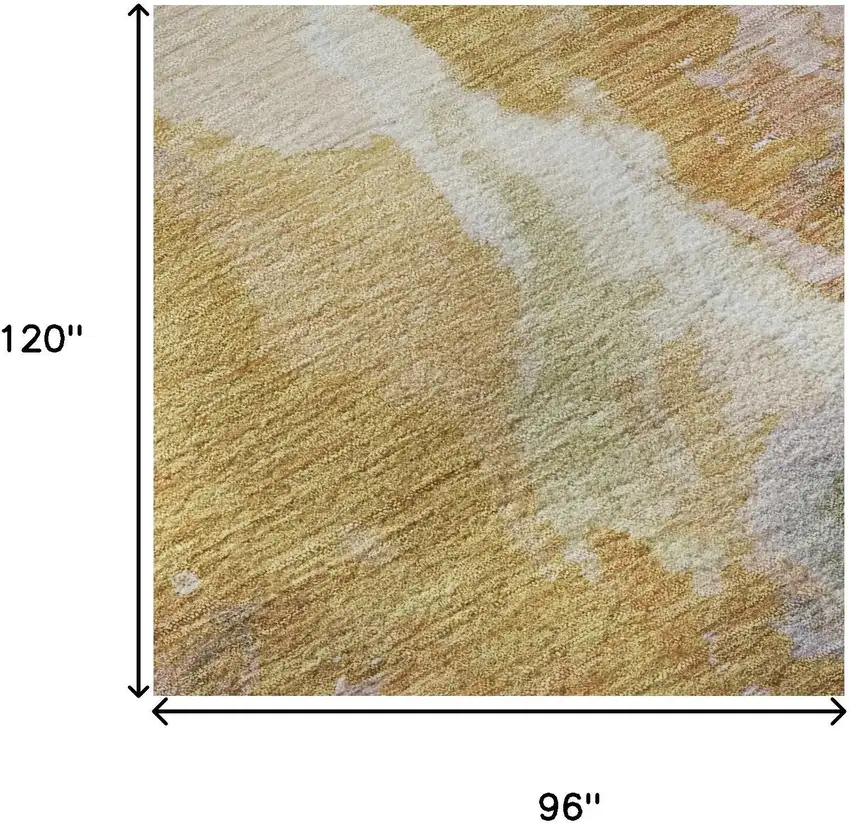 Rust Wheat And Lavender Abstract Washable Area Rug With UV Protection Photo 9