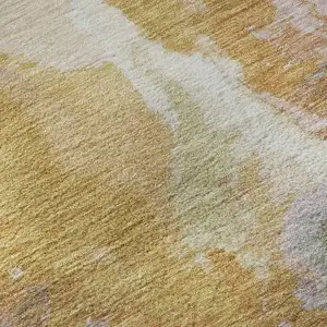 Photo of Rust Wheat And Lavender Abstract Washable Area Rug With UV Protection