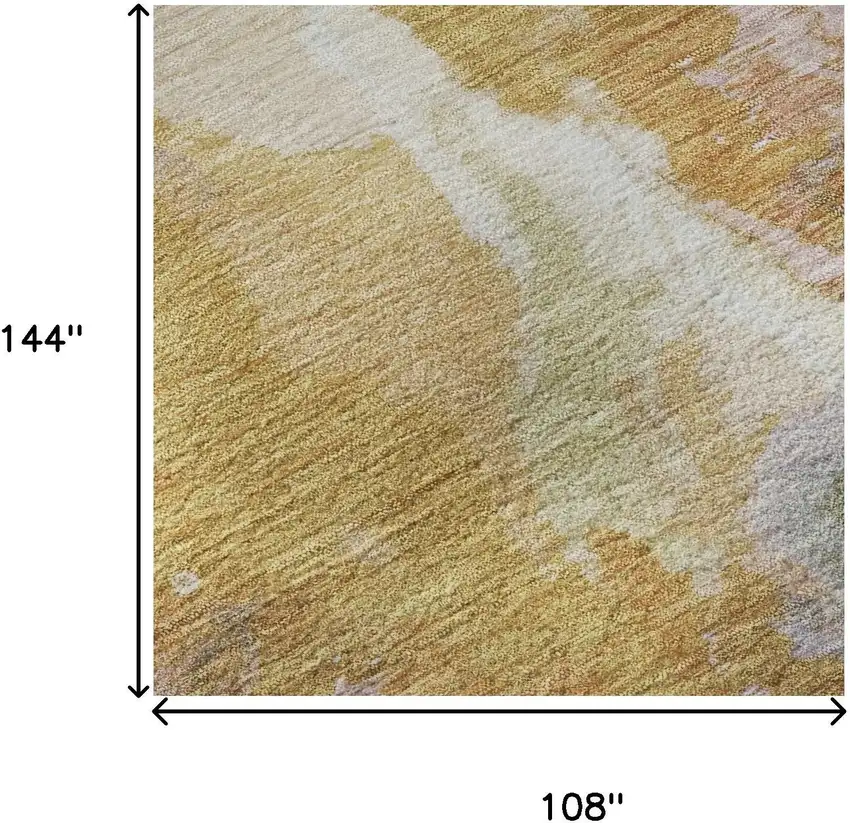 Rust Wheat And Lavender Abstract Washable Area Rug With UV Protection Photo 8