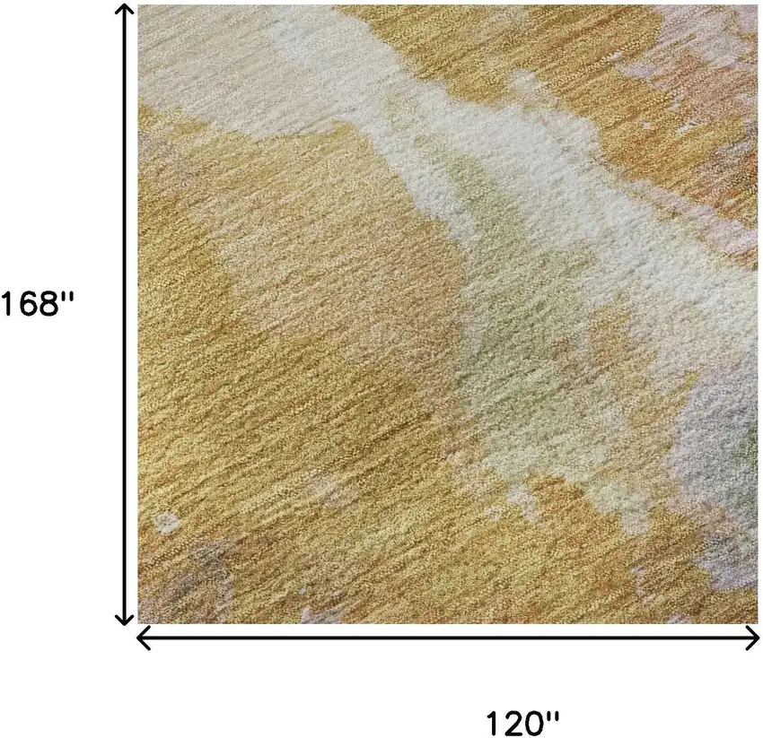 Rust Wheat And Lavender Abstract Washable Area Rug With UV Protection Photo 8