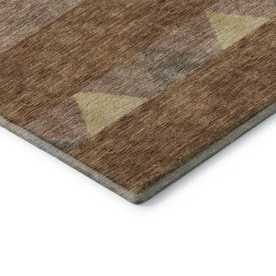 Rust Wheat And Taupe Southwestern Washable Area Rug With UV Protection Photo 7