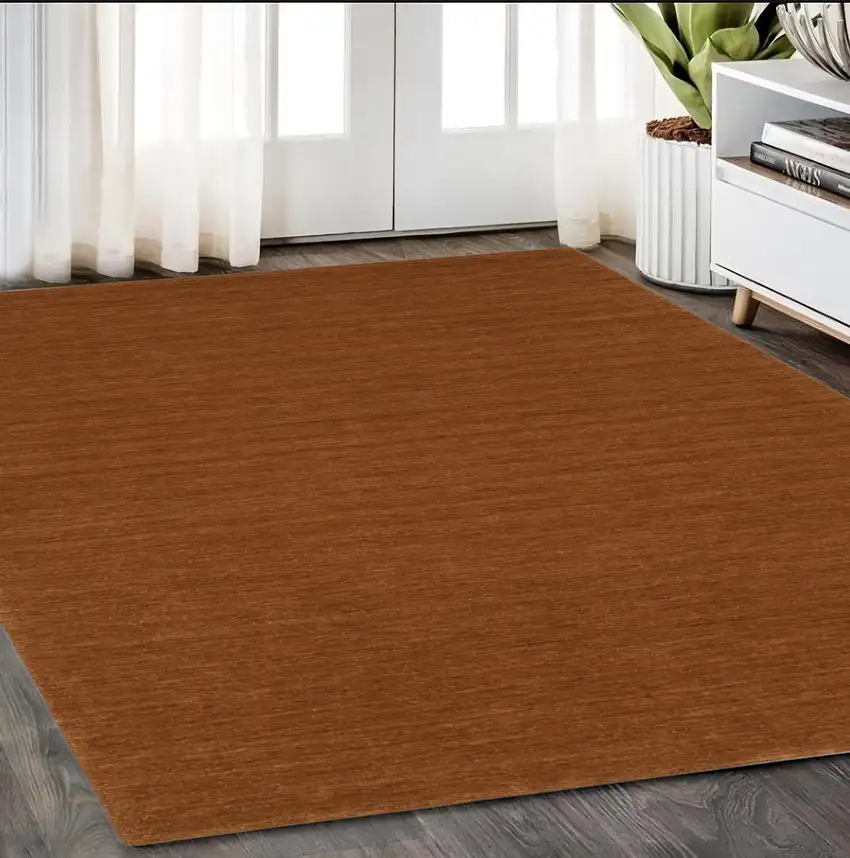 Rust Wool Hand Tufted Area Rug Photo 1
