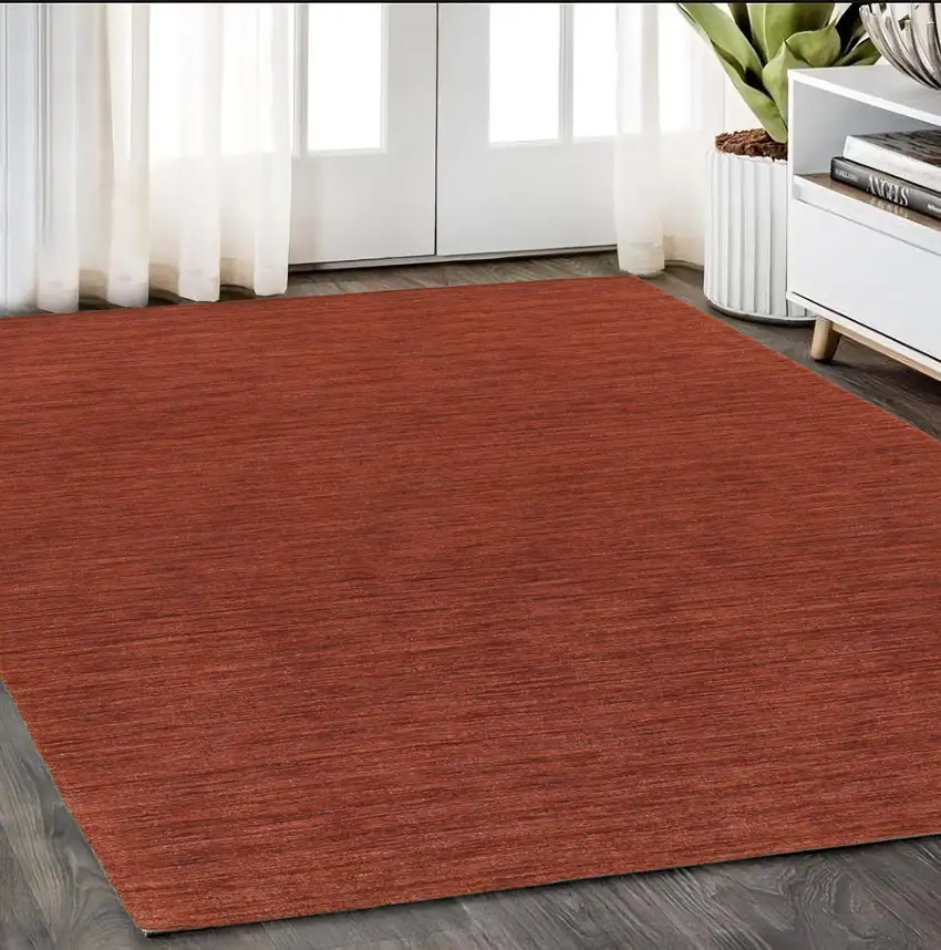 Rust Wool Hand Tufted Area Rug Photo 1